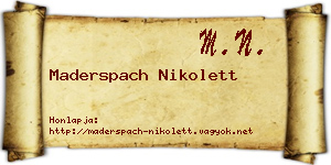 Maderspach Nikolett névjegykártya