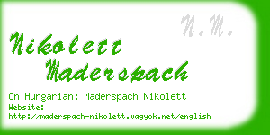 nikolett maderspach business card